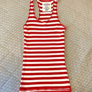 Red & White Stripe Tank